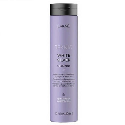 LAKME, Тонирующий шампунь для нейтрализации желтого оттенка волос White Silver, 300 мл