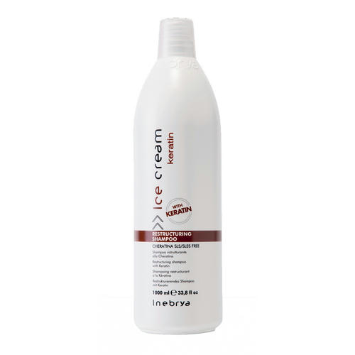 INEBRYA, Шампунь для волос кератиновый укрепляющий с керамидами Restructuring Shampoo With Keratin, 1000 мл