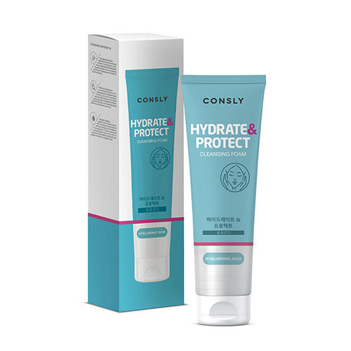CONSLY, Пенка для умывания увлажняющая с гиалуроновой кислотой Hyaluronic Acid Cleansing Foam Hydrate & Protect, 120 мл