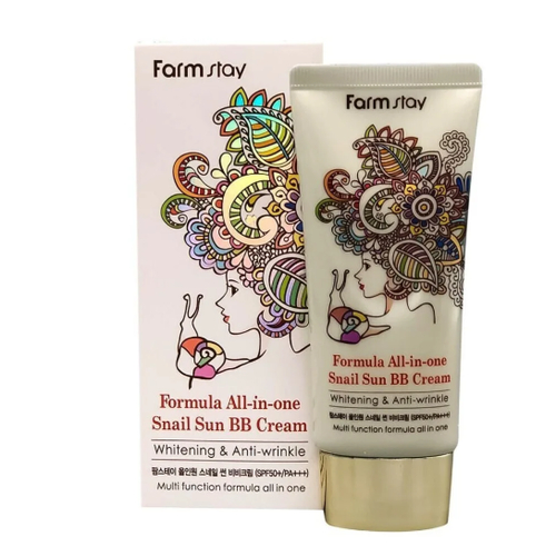 FARMSTAY, Улиточный солнцезащитный ВВ-крем Formula All-In-One Snail Sun BB Cream SPF50+/PA+++, 50 г — изображение 2