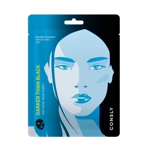 CONSLY, Тканевая маска для проблемной кожи Darker than Black Anti Acne Mask Sheet, 25 мл