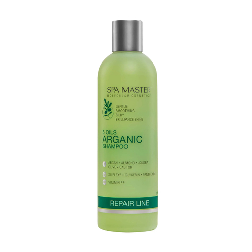 SPA MASTER, Аргановый шампунь для восстановления волос 5 масел Repair Arganic Line, 330 мл