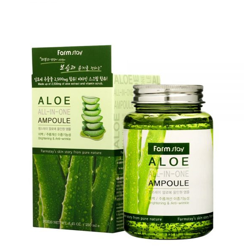FARMSTAY, Ампульная сыворотка для лица с экстрактом алое Aloe All-In One Ampoule, 250 мл — изображение 2