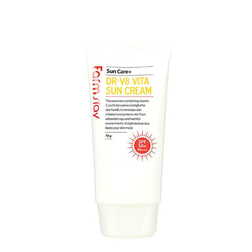FARMSTAY, Солнцезащитный крем для лица с витаминным комплексом DR-V8 Vita Sun Cream SPF 50+ PA+++, 70 г