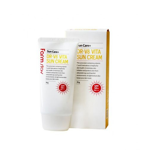 FARMSTAY, Солнцезащитный крем для лица с витаминным комплексом DR-V8 Vita Sun Cream SPF 50+ PA+++, 70 г — изображение 2