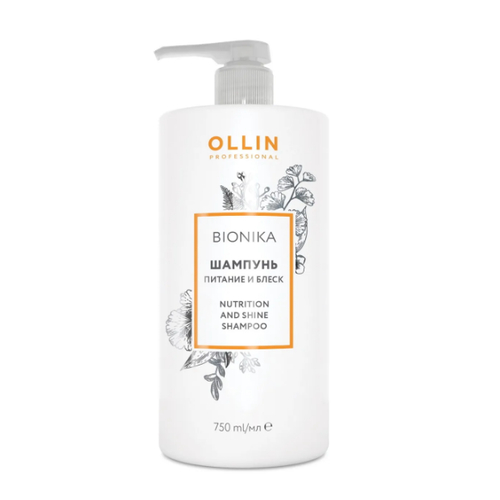 OLLIN, Шампунь «Питание и блеск» Ollin BioNika, 750 мл