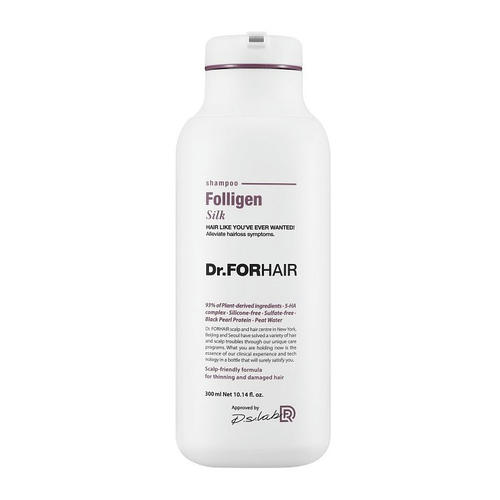 DR.FORHAIR, Шампунь бессульфатный для сухих пористых и поврежденных волос Folligen Silk, 300 мл