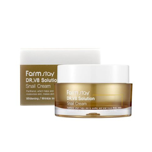 FARMSTAY, Крем для лица с муцином улитки Dr-V8 Solution Snail Cream, 50 мл — изображение 2