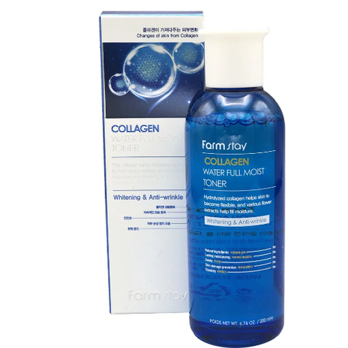 FARMSTAY, Антивозрастной увлажняющий тонер с коллагеном Collagen Water Full Moist Toner, 200 мл — изображение 2