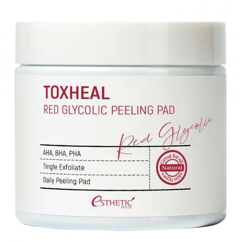 ESTHETIC HOUSE, Пилинг-подушечки косметические, пропитанные тоником гликолевые Toxheal Red Glyucolic Peeling Pad, 100 мл