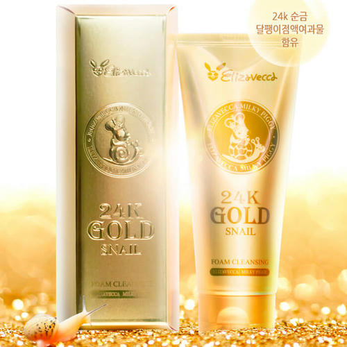 ELIZAVECCA, Пенка для умывания улиточная 24k gold snail Cleansing Foam, 180 мл — изображение 2