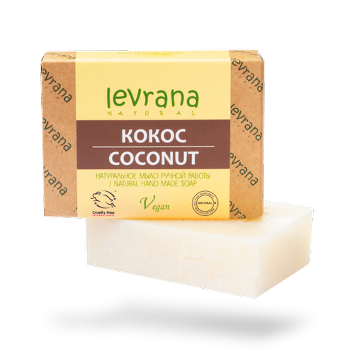 LEVRANA, Натуральное мыло ручной работы Кокос, 100 гр