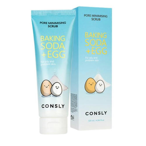 CONSLY, Скраб для лица с содой и яичным белком Baking Soda & Egg Pore Minimising Scrub, 120 мл