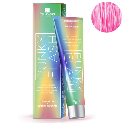 FAUVERT, Прямой краситель с Абиссинским маслом и Витаминами Punky Flash Rose, 100 мл