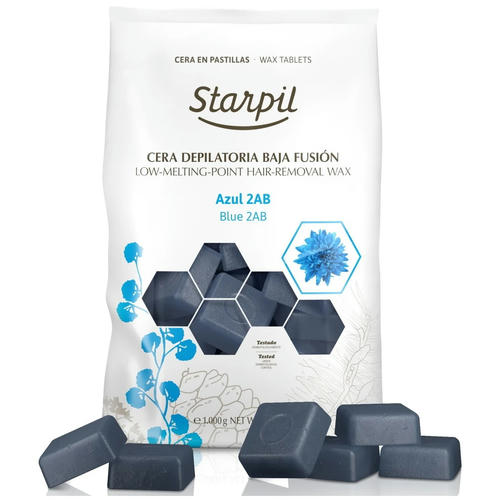 STARPIL, Воск горячий в брикетах в пакете Азуленовый (прозрачный +), 1000 гр