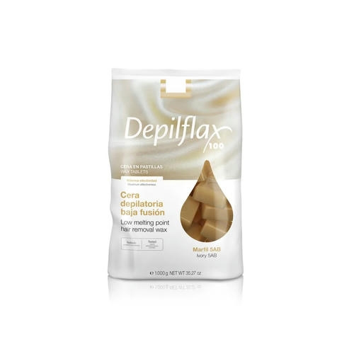 DEPILFLAX, Воск горячий в брикетах в пакете Слоновая кость, 1000 гр