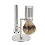 Бритвенный набор MUEHLE ROCCA, сталь, барсучий ворс высшей категории Silvertip, Т-образная бритва