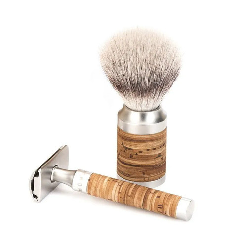 Т-образная бритва MUEHLE ROCCA, сталь, береста, closed comb — изображение 3