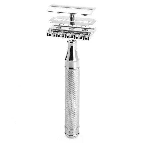 Т-образная бритва MUEHLE TRADITIONAL, c удлиненной ручкой, хром, open comb — изображение 4