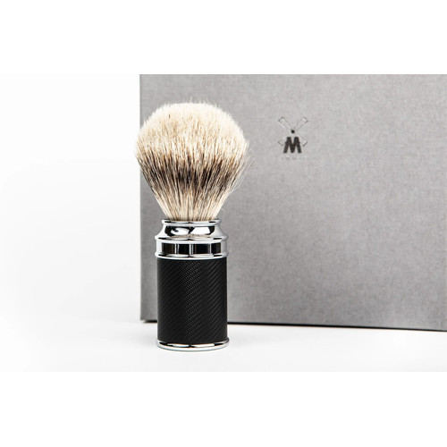 Помазок MUEHLE TRADITIONAL, барсучий ворс высшей категории Silvertip, черный хром — изображение 2