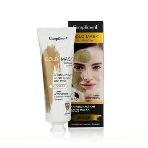 Маска для лица Compliment Gold Mask Антивозрастная "Тонус и упругость" золотая 80мл