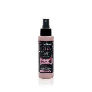 Гиалуроновый спрей - фиксатор для лица Compliment Make-Up "Fix & Glow" 2 в 1, 110мл