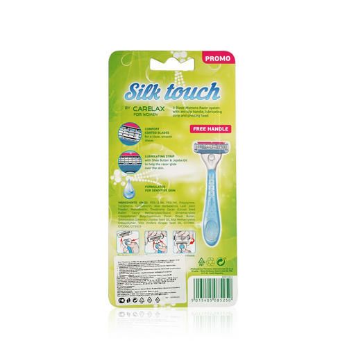 Женский станок Carelax Silk Touch для бритья + кассеты 4шт — изображение 4