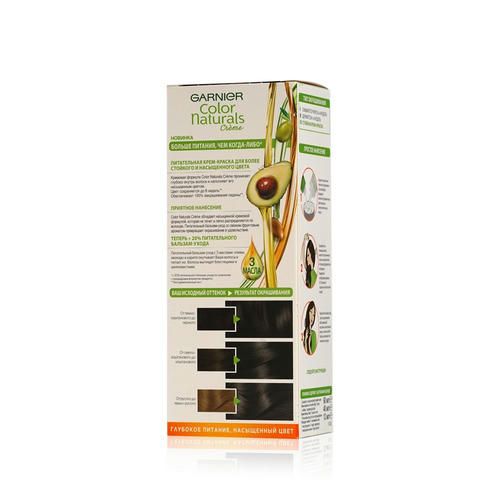 Крем - краска Garnier Color Naturals стойкая для волос 3 Темный каштан — изображение 3