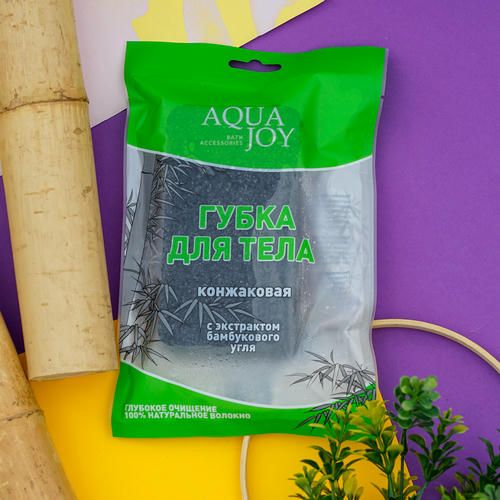 Мочалка Aqua Joy для душа и ванны прямоугольная, конжак — изображение 5