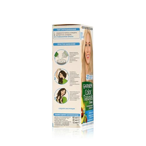 Осветляющая крем - краска Garnier Color Naturals для волос 111 Супер осветляющий платиновый блонд — изображение 2