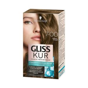 Стойкая краска для волос Gliss Kur Уход & увлажнение с гиалуроновой кислотой 7-00 Тёмно-русый