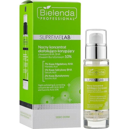 Bielenda Professional Supremelab Night Exfoliating & Correcting Concentrate AHA BHA And Succinic Acid 10% - Сыворотка для лица, 30 мл. — изображение 2