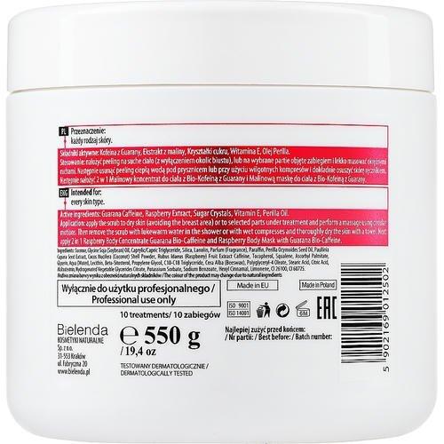 Bielenda Professional Spa & Wellness Program Raspberry Body Scrub With Guarany Bio-Caffeine - Малиновый скраб для тела с био-кофеином с Гуараны, 550 г. — изображение 2