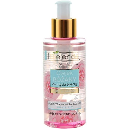 Розовое масло для умывания - Bielenda Rose Care Cleansing Face Oil For Sensitive Skin, 140 мл. — изображение 3