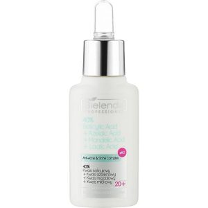 Bielenda Professional Exfoliation Face Program Anti Acne Anti Shine 40% Salicylic Acid + Azelaic Acid + Mandelic Acid + Lactic Acid - 40% салициловая кислота + азелаиновая кислота + миндальная кислота + молочная кислота, 30 мл.