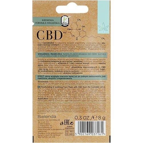Bielenda CBD Cannabidiol Moisturizing & Soothing Mask - Маска для сухой и чувствительной кожи, 8 г. — изображение 2