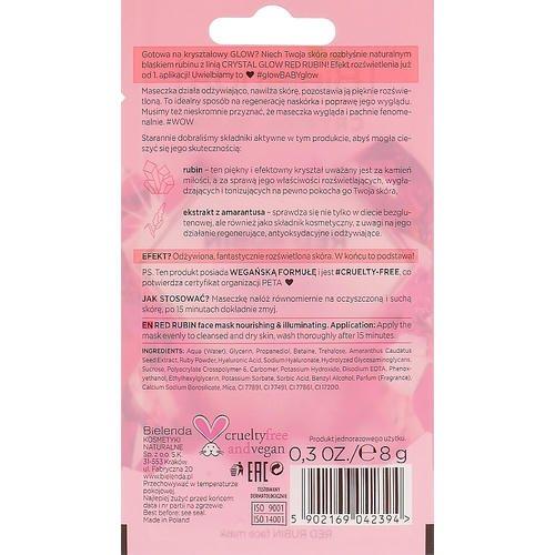 Bielenda Crystal Glow Red Rubin - Питательная и осветляющая маска для лица, 8 г. — изображение 2