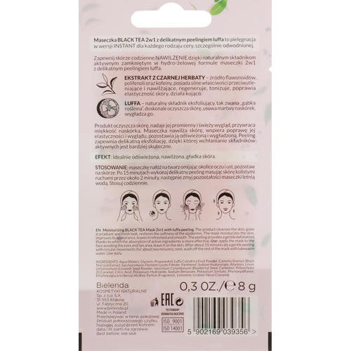 Bielenda Black Tea Power Luffa Mask 2in1 - Увлажняющая маска для лица 2в1, 8 г. — изображение 2