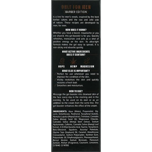 Bielenda Barber Edition Only For Men Booster - Увлажняющий и тонизирующий гель-бустер, 30 мл. — изображение 3