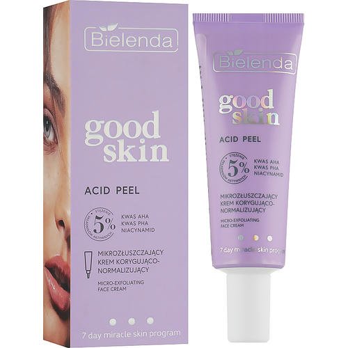 Bielenda Good Skin Acid Peel Micro-Exfoliating Face Cream - Корректирующий и нормализующий микроотшелушивающий крем для лица, 50 мл. — изображение 2