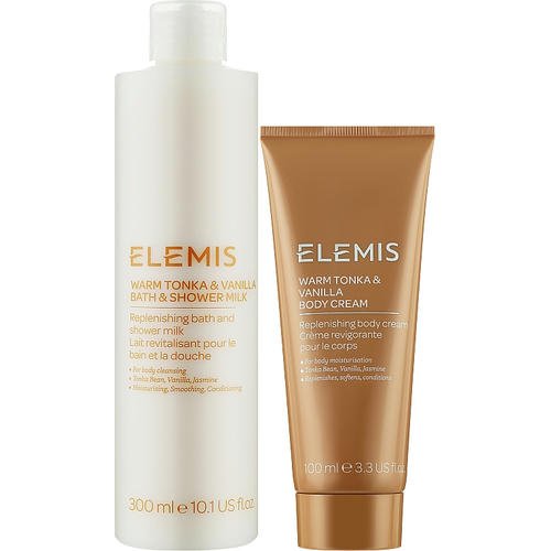 Elemis Warm Tonka & Vanilla Body Duo (b/milk/300ml + b/cr/100ml) - Дуэт для тела "Ароматный миндаль и ваниль" — изображение 2