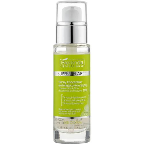 Bielenda Professional Supremelab Night Exfoliating & Correcting Concentrate AHA BHA And Succinic Acid 10% - Сыворотка для лица, 30 мл.