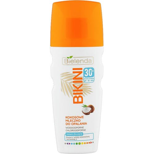 Bielenda Bikini Moisturizing Suntan Milk - Солнцезащитное кокосовое молочко SPF30, 200 мл.