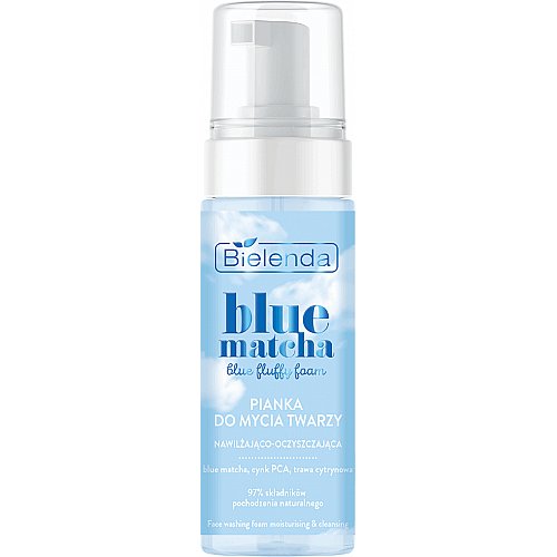 Bielenda Blue Matcha Blue Fluffy Foam - Увлажняющая и очищающая пенка для лица, 150 мл.