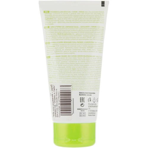 Bielenda Bouquet Nature Cucumber & Lime 3in1 Wash Gel + Scrub + Serum - Гель для умывания + скраб + сыворотка "Огурец и Лайм", 150 мл. — изображение 2