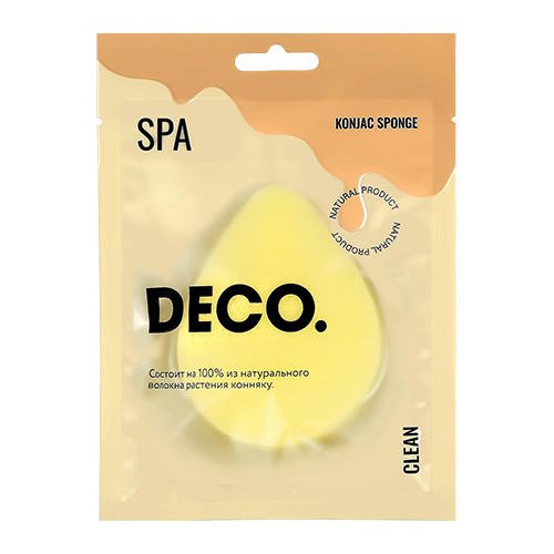 Спонж из конняку `DECO.` CLEAN каплевидный yellow — изображение 2