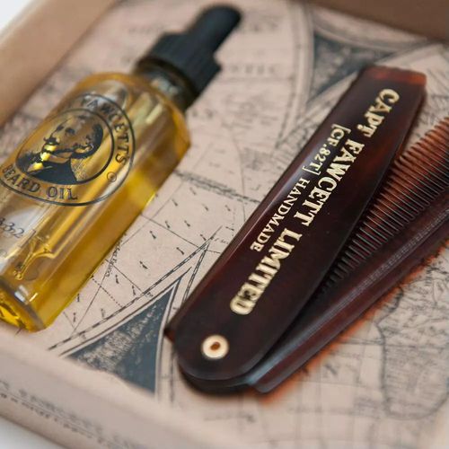 Captain Fawcett Beard Oil & Folding Pocket Beard Comb - Подарочный набор для бороды — изображение 3