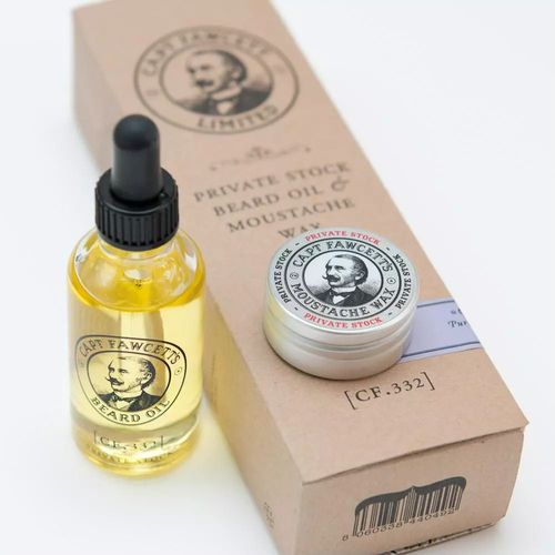 Captain Fawcett Private Stock Beard Oil & Moustache Wax Gift Set - Набор для усов и бороды — изображение 5