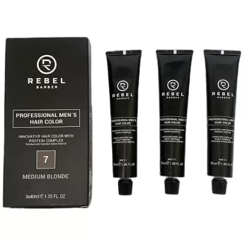 Rebel Barber Hair Color Medium Blonde 7 - Краска для волос 3шт по 40гр — изображение 2
