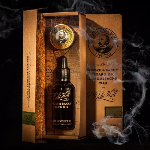 Captain Fawcett Ricki Hall Booze & Baccy Beard Oil & Moustache Wax Gift Set - Набор для бороды и усов — изображение 3
